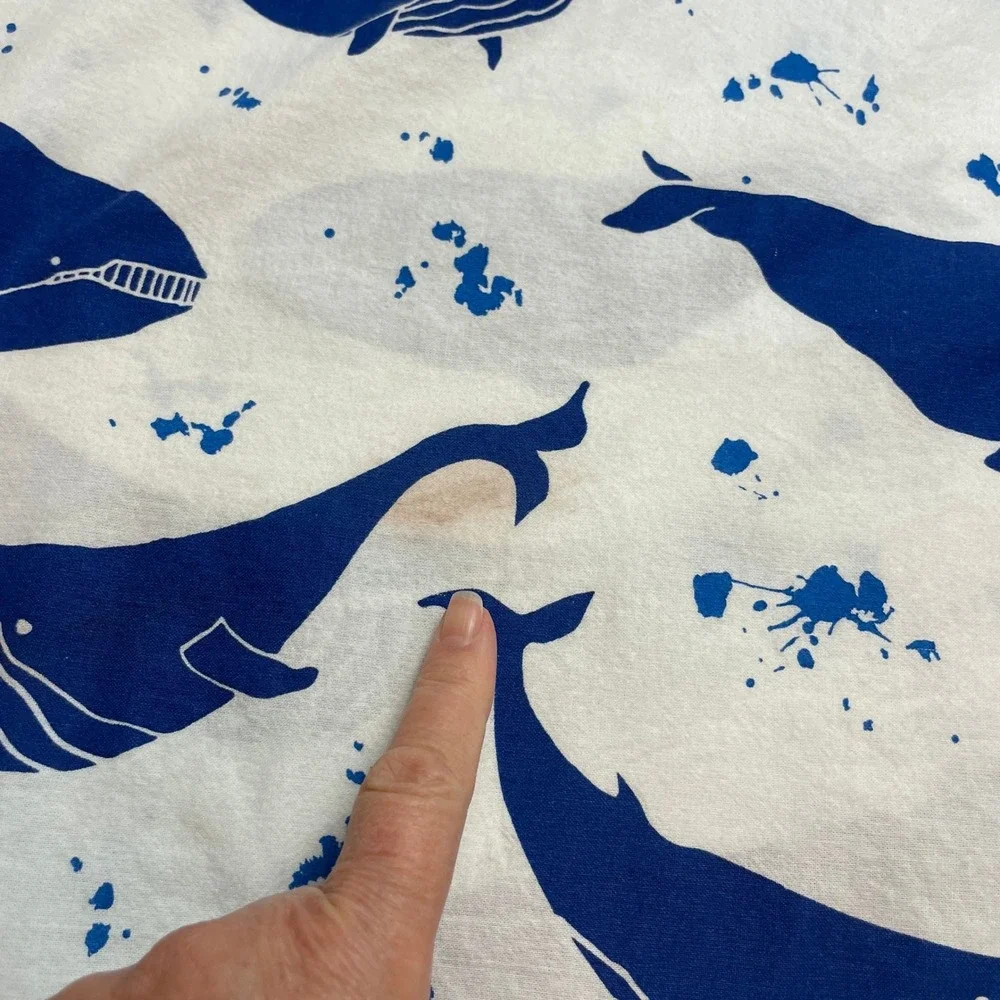 Ikea Blavingad Whale Duvet Cover Pillowcase Size Twin White Blue